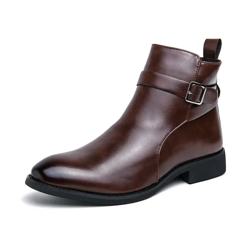 Men's Chelsea Boots in Supple Leather with Elasticated Side Gussets | Classic Ankle Boots for Smart Casual and Formal Occasions | Koossa