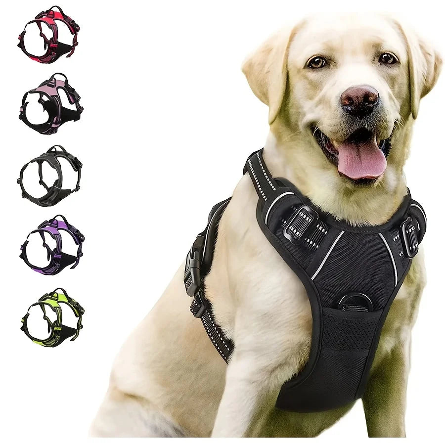 Dog Harness No Pull Front Clip Reflective Heavy Duty Handle Large Medium Adjustable Padded Vest Walking Training | Koossa