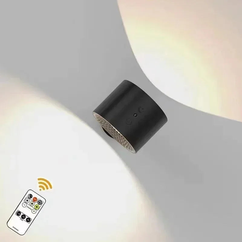 Dual-Head Rechargeable Wall Sconce with 360° Swivel, Touch & Remote Control – USB Cordless LED Night Light for Bedroom | Lonoma