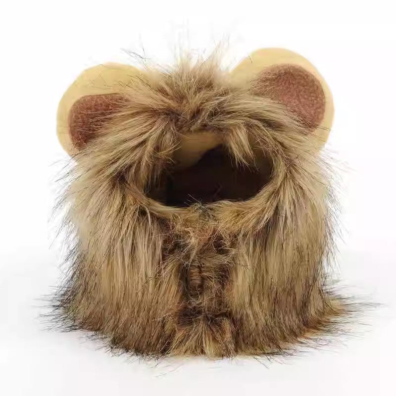 Cat Lion Mane Costume Wig Faux Fur S M L Adjustable Velcro Halloween Party Dress-Up Small Dog Cat Hat | Koossa
