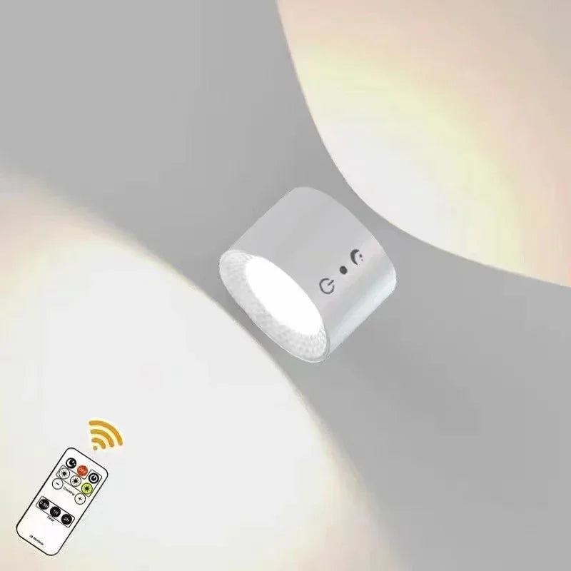 Dual-Head Rechargeable Wall Sconce with 360° Swivel, Touch & Remote Control – USB Cordless LED Night Light for Bedroom | Lonoma