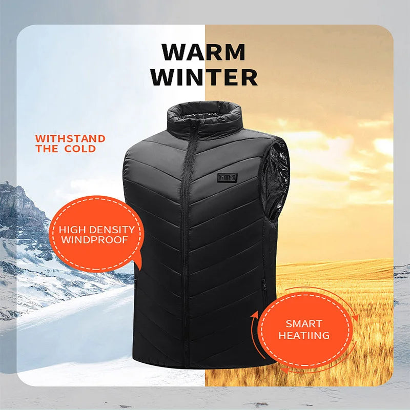 USB Heated Vest with 21 Warming Zones for Men & Women - Electric Thermal Body Warmer Sleeveless Jacket for Winter Outdoor Activities | Lonoma