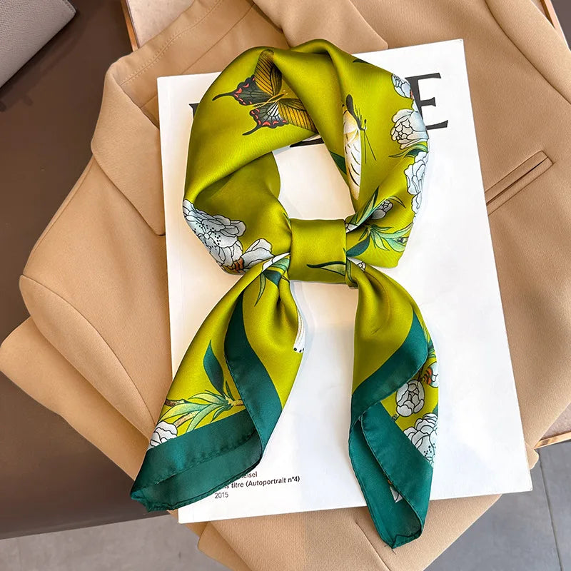Square Satin Scarf 27.5 Inch Equestrian Print Headwrap Neck Tie Hairband for Women Four Season Versatile Accessory | Lonoma