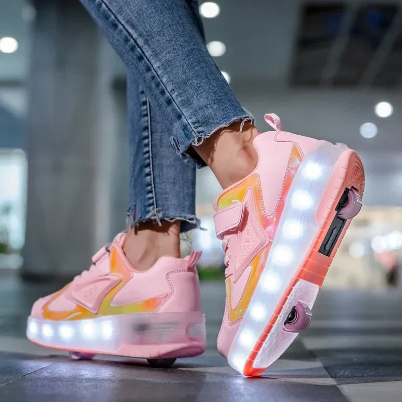 Children's LED Light-Up Roller Shoes — Fun Wheeled Skate Trainers for Active Kids & Outdoor Play | Koossa