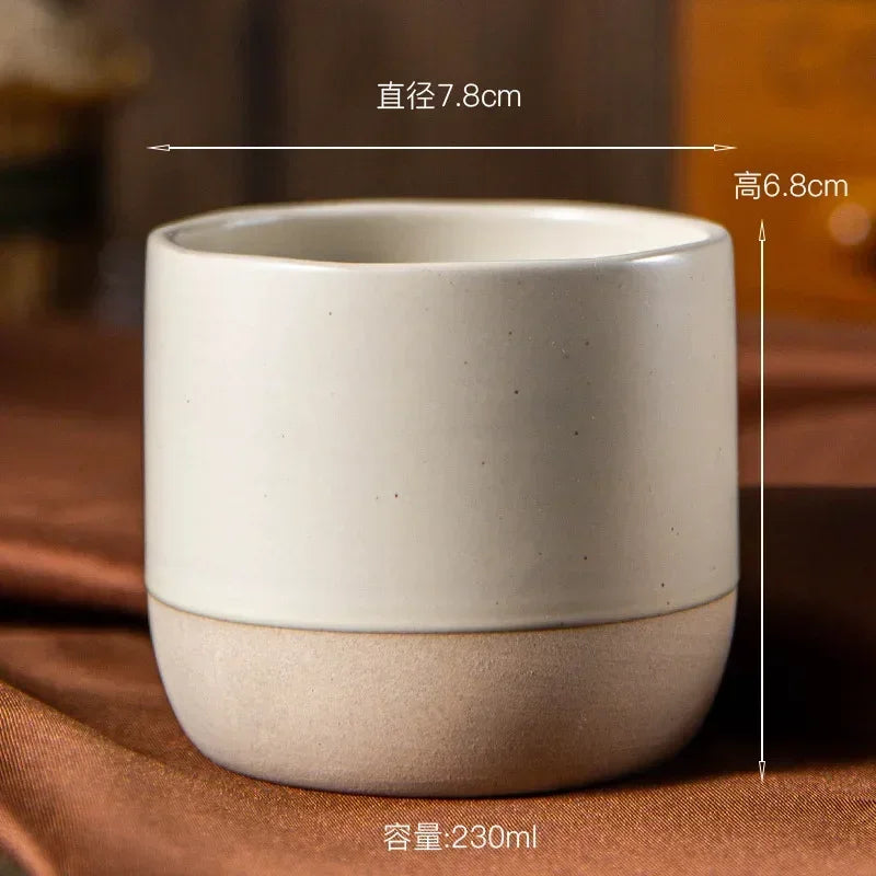Tasse à café céramique artisanale style japonais 100 ml 180 ml 230 ml wabi-sabi grès pour espresso thé | Koossa