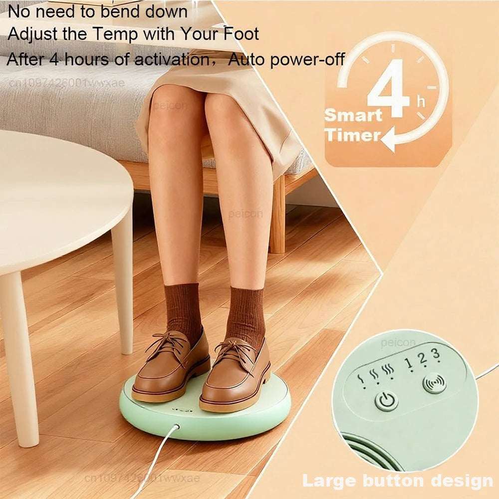 USB Heated Foot Warmer Pad with 3 Heat Settings and Vibration Massage for Cold Feet Relief at Home Office Bedroom | Lonoma