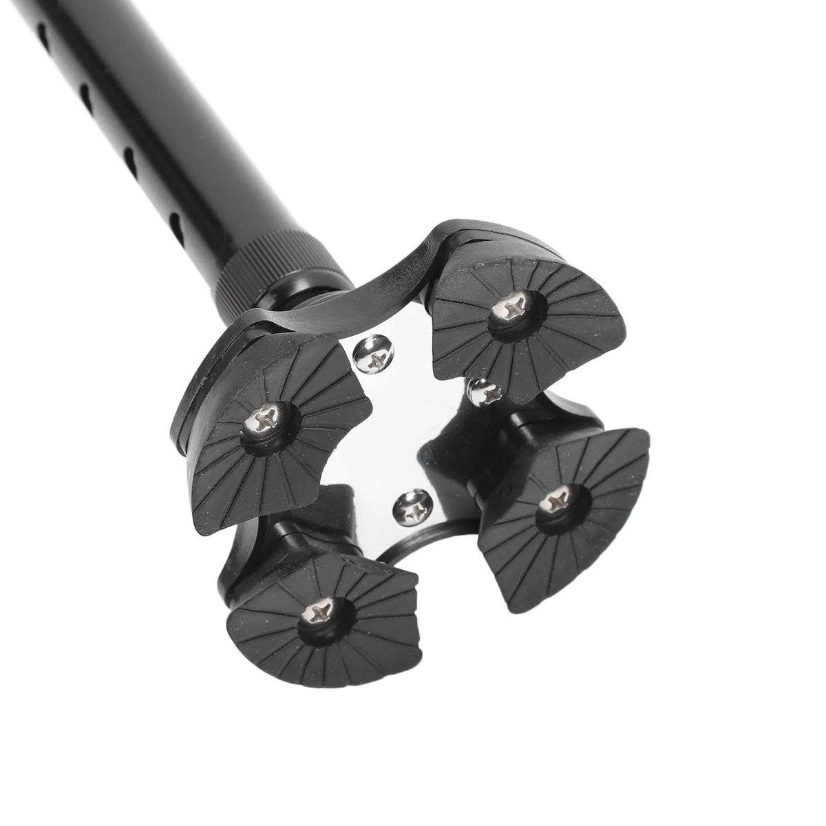 Quad Base Walking Cane with 10 Height Adjustments, Non-Slip Rubber Tip, Foldable Lightweight Aluminum Support Aid for Seniors, Stability Cane | Lonoma