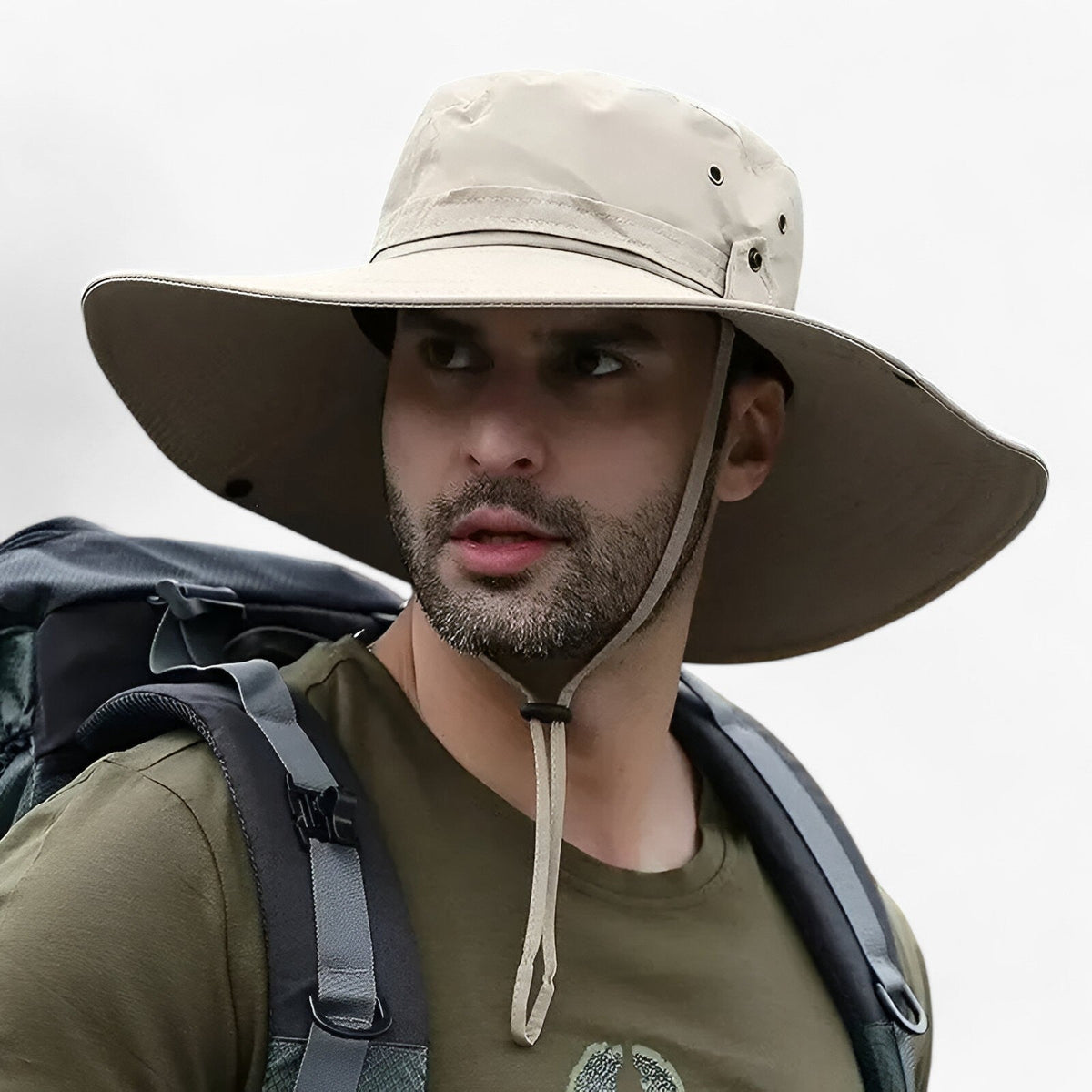 Wide Brim Sun Hat with Neck Flap and Mesh Ventilation for Men Women Hiking Fishing Beach Safari UPF 50+ Outdoor Hat | Lonoma