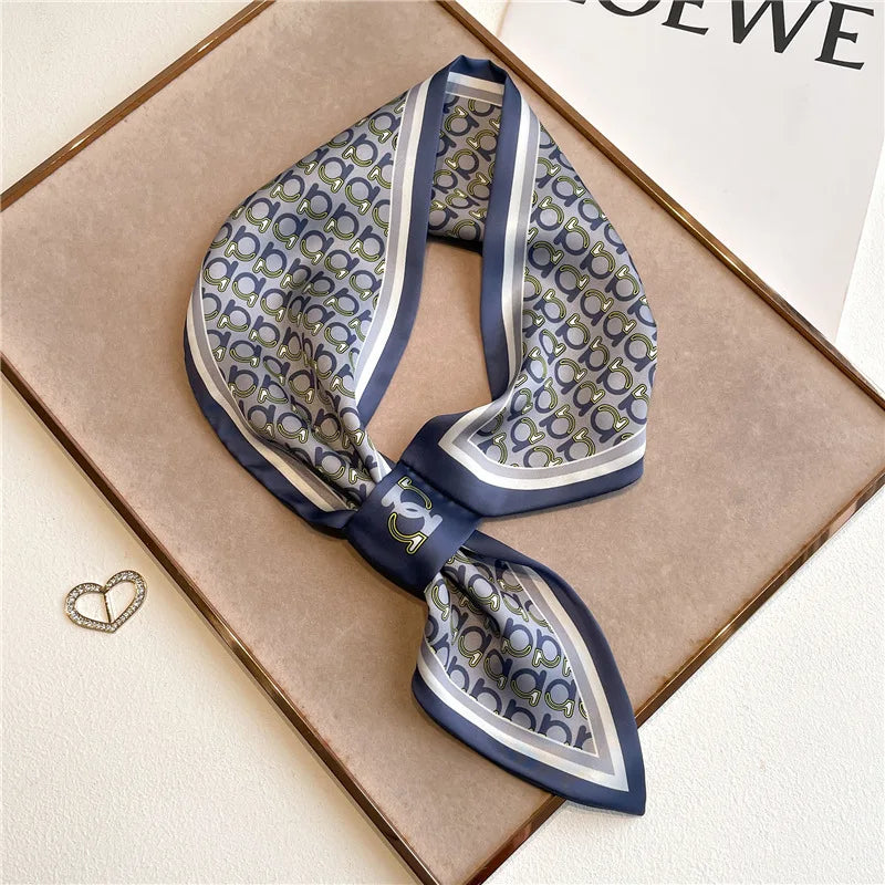 Silk-Feel Horse Print Skinny Scarf for Women Neck Wrap Hair Tie Wrist Accessory Satin Ribbon Bandana Fashion Neckerchief Lightweight | Lonoma