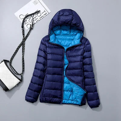 Women's Hooded Puffer Jacket — Lightweight Quilted Coat for Autumn & Winter Layering | Koossa