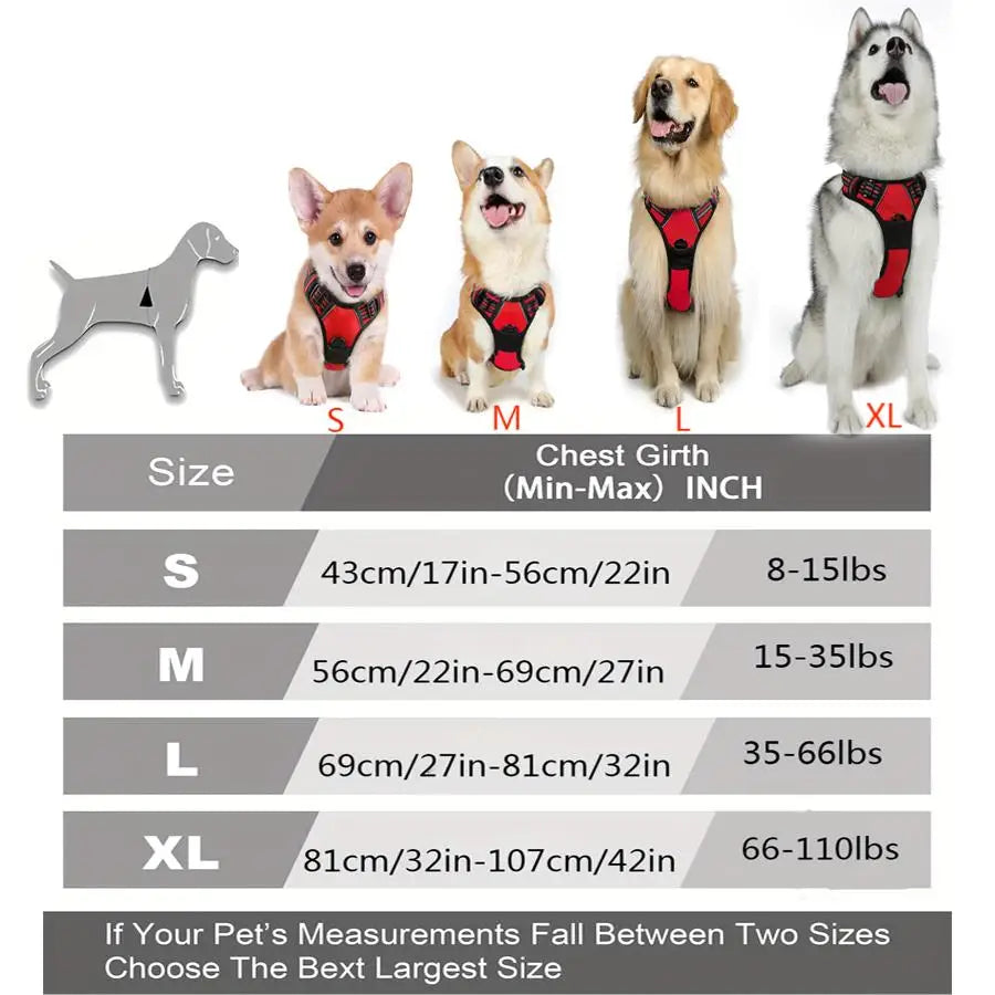 Dog Harness No Pull Front Clip Reflective Heavy Duty Handle Large Medium Adjustable Padded Vest Walking Training | Koossa
