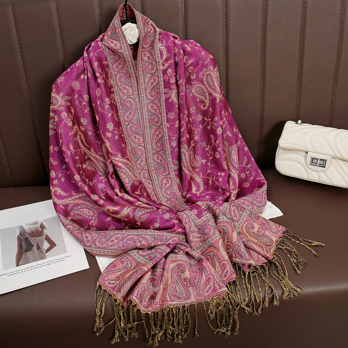 Soft Cotton Blend Wrap Scarf for Women – Lightweight Oversized Shawl for Fall & Winter – Solid Color Pashmina Accessory | Lonoma