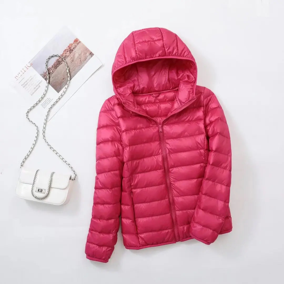Women's Hooded Puffer Jacket — Lightweight Quilted Coat for Autumn & Winter Layering | Koossa