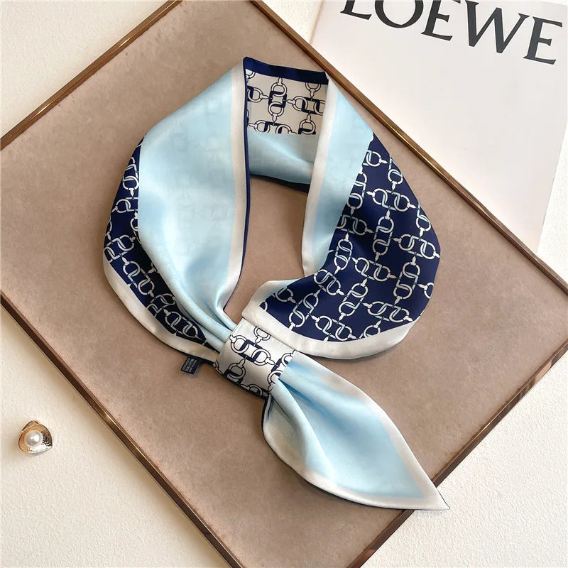 Silk-Feel Horse Print Skinny Scarf for Women Neck Wrap Hair Tie Wrist Accessory Satin Ribbon Bandana Fashion Neckerchief Lightweight | Lonoma