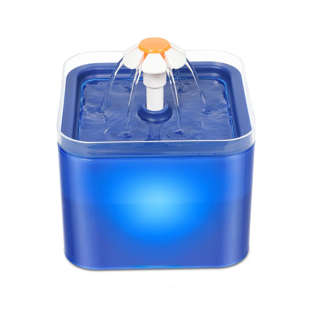 67 oz LED Pet Water Fountain for Cats & Dogs USB Circulating Filtration Hydration Bowl with Night Light | Lonoma