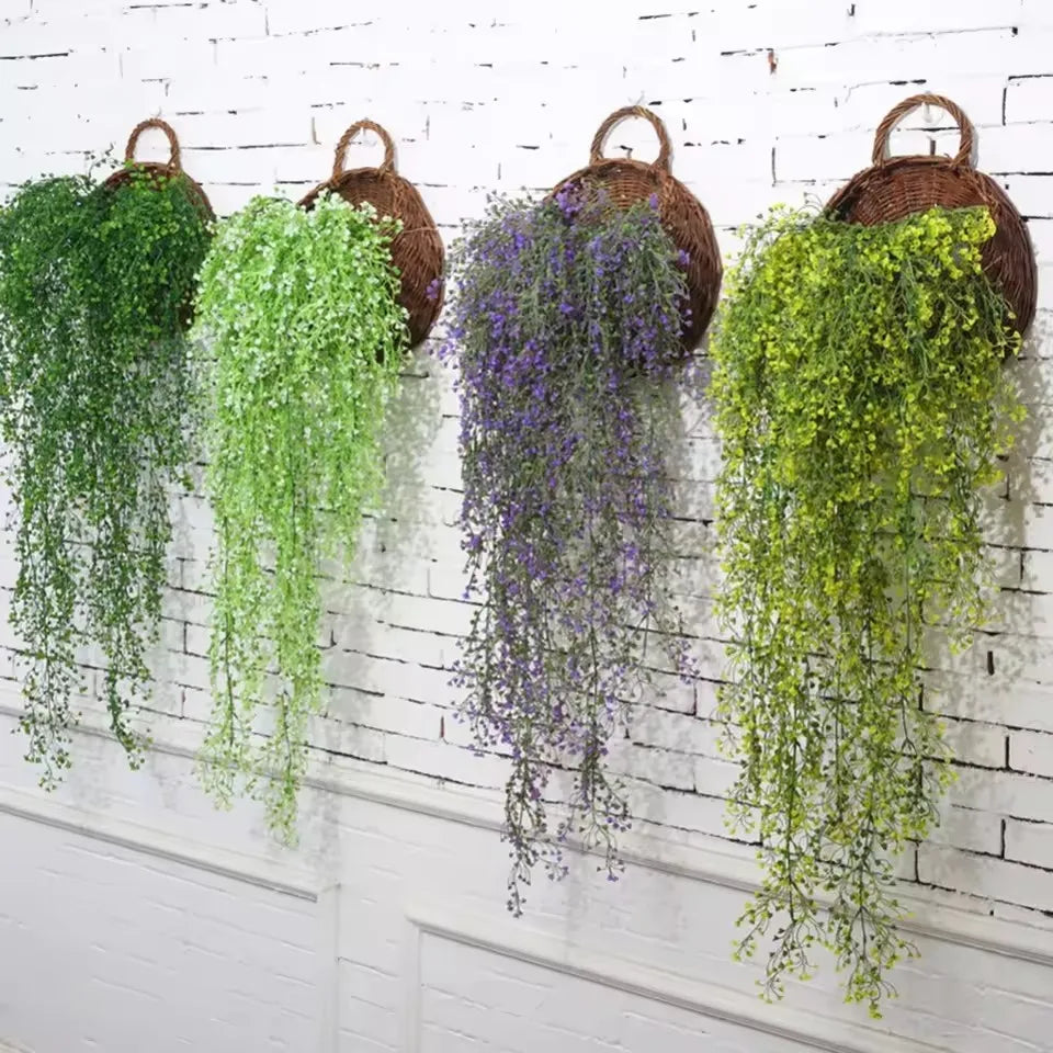 Panier suspendu en rotin naturel tressé à la main pour plantes vertes mur intérieur extérieur décoration | Koossa