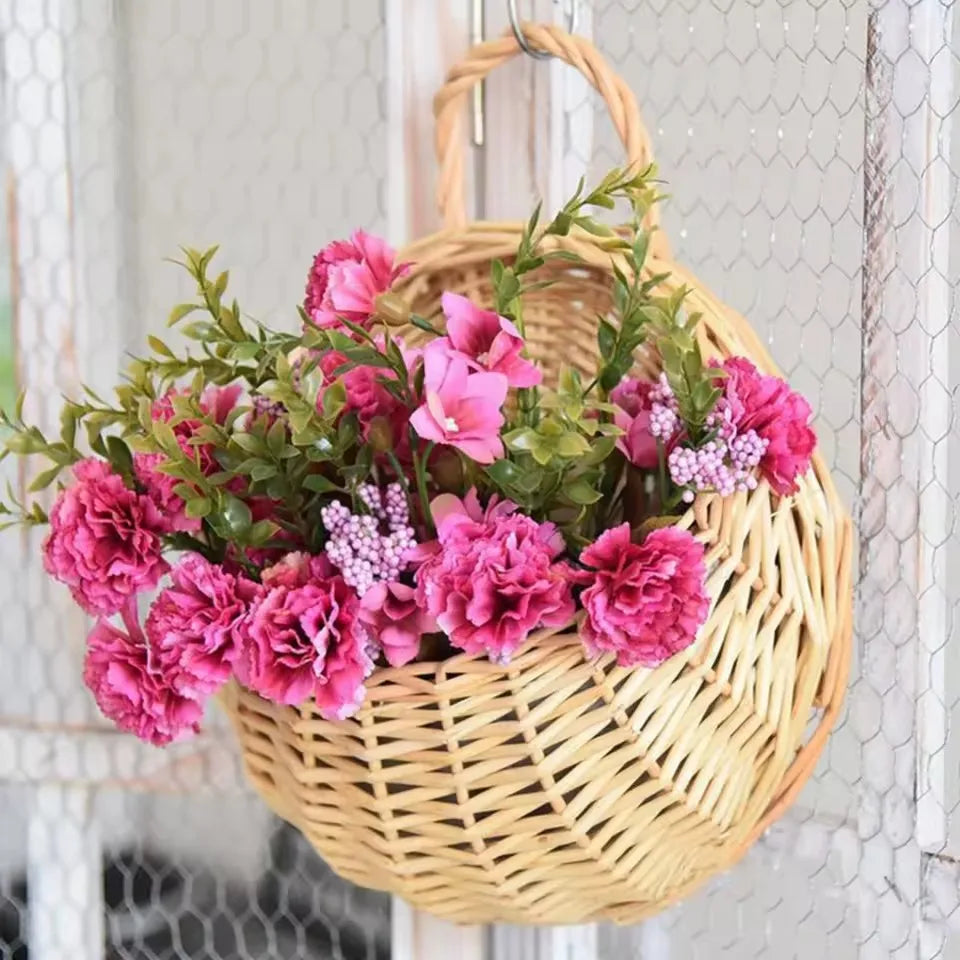 Panier suspendu en rotin naturel tressé à la main pour plantes vertes mur intérieur extérieur décoration | Koossa