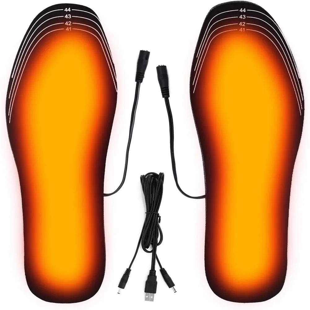 USB Heated Shoe Insoles Size 35-46 DIY Customizable Electric Heated Shoes Pad for Outdoor Skiing Winter Foot Warmers