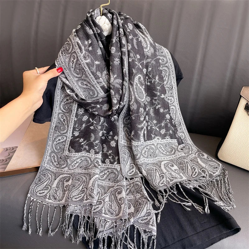 Soft Cashmere-Feel Scarf for Women – Warm Oversized Pashmina Wrap Shawl for Fall Winter Layering | Lonoma