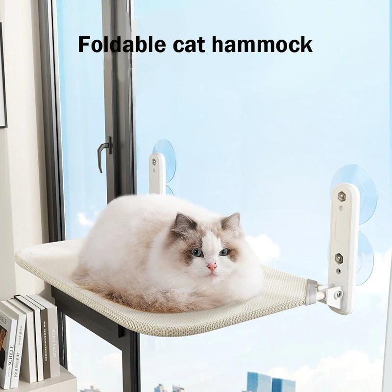 Cat Window Hammock Suction Cup Wall Mounted Breathable Mesh 45x30x21cm Foldable Removable Washable 10kg Capacity Perch Bed Space Saving | Koossa