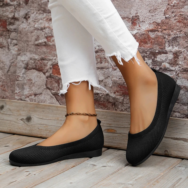 Women's Low-Heel Slip-On Shoes in Classic Black, Navy & Neutral Tones | Koossa