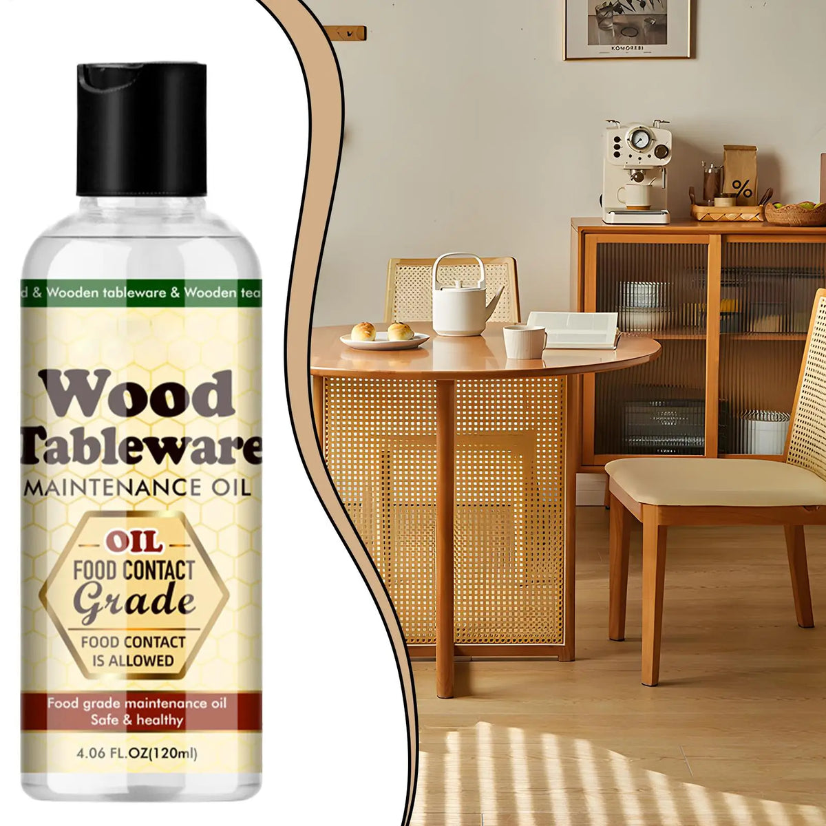 Wood Conditioner Oil for Cutting Boards and Kitchen Utensils - Food-Safe Mineral Oil Treatment for Wooden Countertops, Serving Boards | Lonoma
