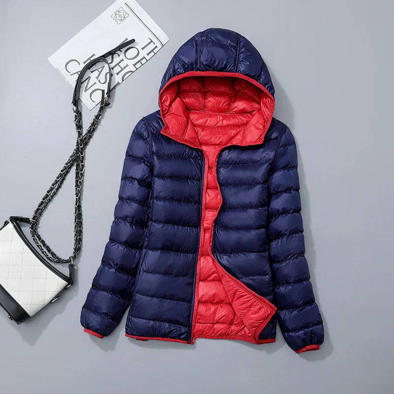 Women's Hooded Puffer Jacket — Lightweight Quilted Coat for Autumn & Winter Layering | Koossa