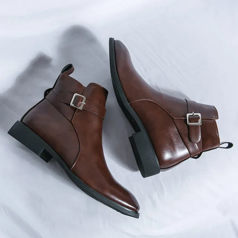 Men's Chelsea Boots in Supple Leather with Elasticated Side Gussets | Classic Ankle Boots for Smart Casual and Formal Occasions | Koossa