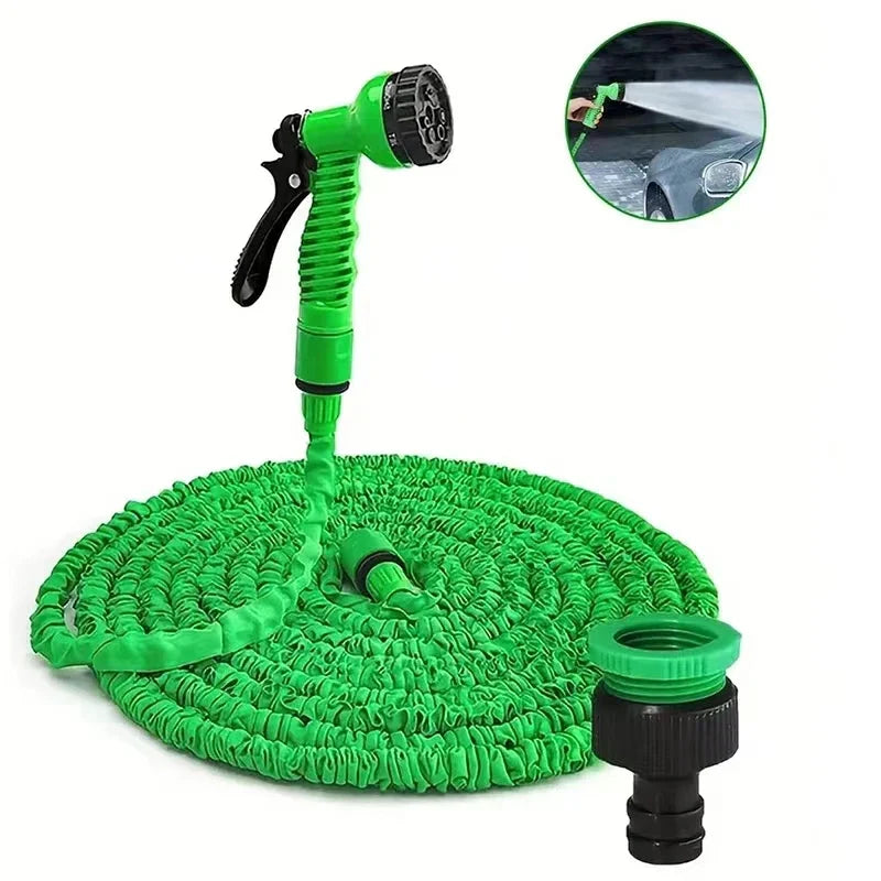 Tuyau d'arrosage extensible 7,5 à 60 m avec pistolet 7 fonctions pour jardin terrasse et nettoyage extérieur | Koossa