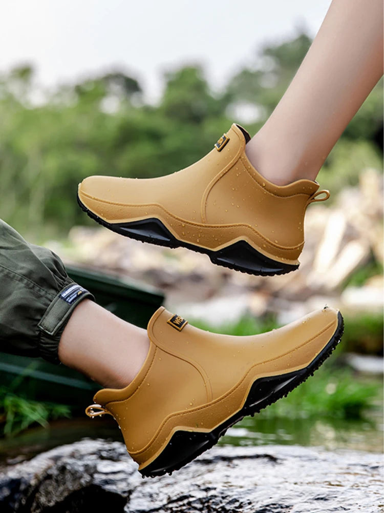 Waterproof Ankle Rain Boots with Non-Slip Sole for Men and Women All Seasons Kitchen Garden Work Outdoor Fleece Lined | Lonoma