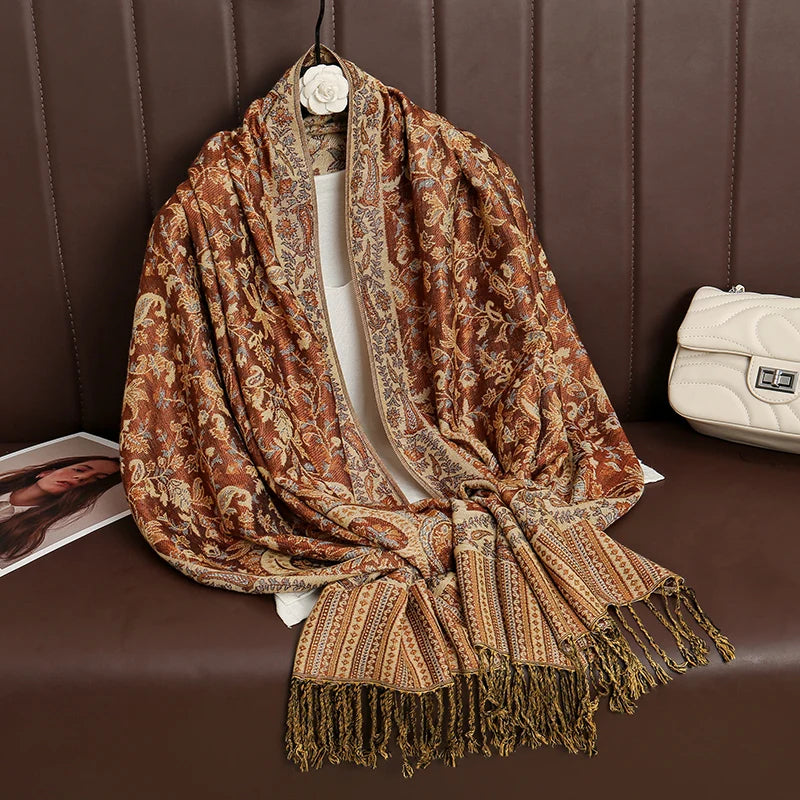 Soft Cashmere-Feel Scarf for Women – Warm Oversized Pashmina Wrap Shawl for Fall Winter Layering | Lonoma