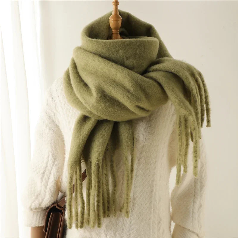 Oversized Tassel Wrap Shawl for Women – Soft Viscose Blend Blanket Scarf 94 x 15 Inches for Cold Weather | Lonoma