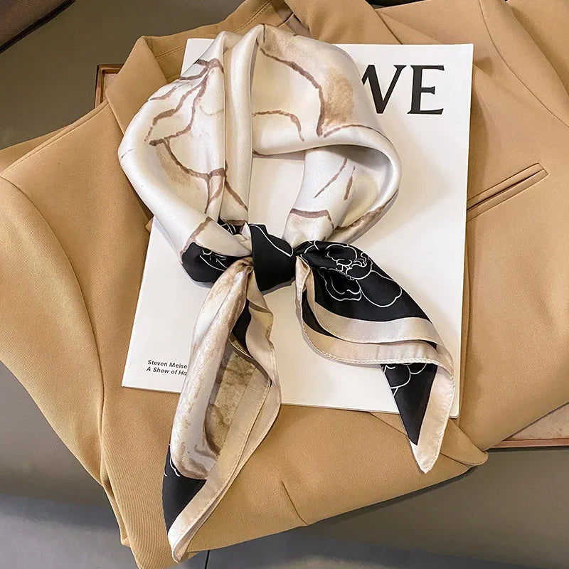 Square Satin Scarf 27.5 Inch Equestrian Print Headwrap Neck Tie Hairband for Women Four Season Versatile Accessory | Lonoma