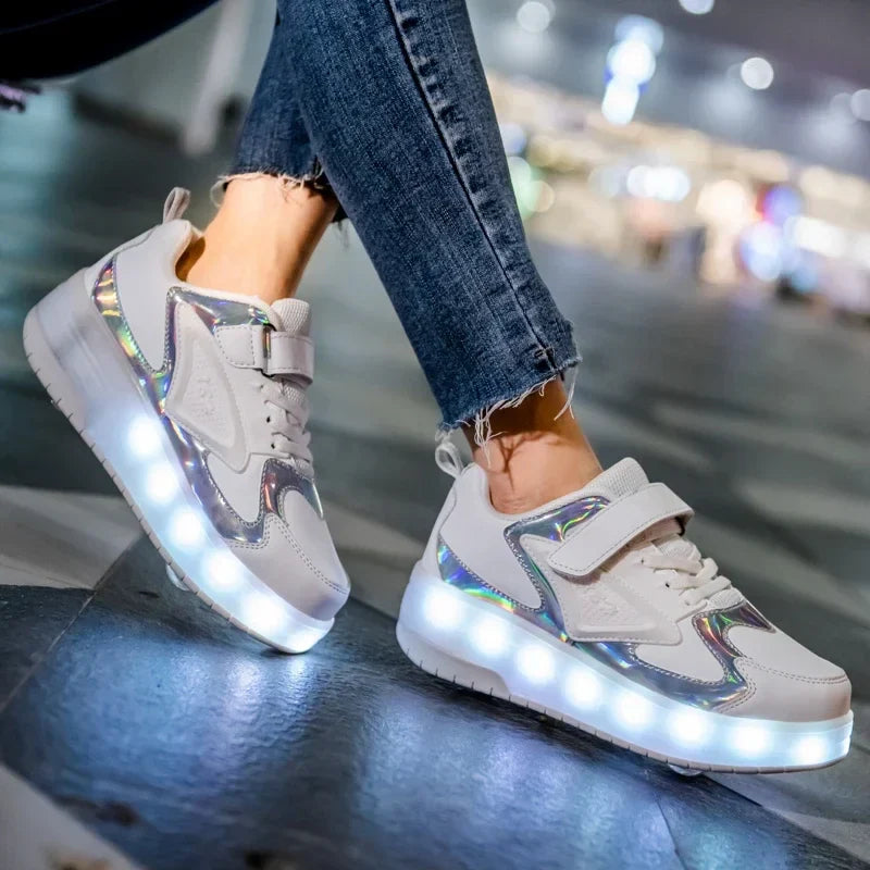 Children's LED Light-Up Roller Shoes — Fun Wheeled Skate Trainers for Active Kids & Outdoor Play | Koossa