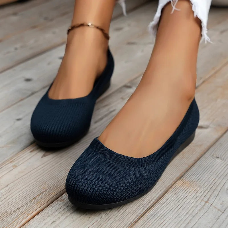 Women's Low-Heel Slip-On Shoes in Classic Black, Navy & Neutral Tones | Koossa