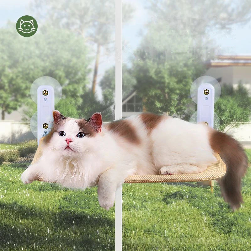 Cat Window Hammock Suction Cup Wall Mounted Breathable Mesh 45x30x21cm Foldable Removable Washable 10kg Capacity Perch Bed Space Saving | Koossa