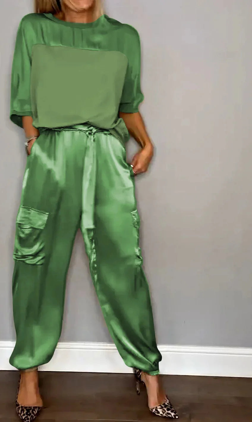 Flowing Two Piece Co-ord Set in Luxe Soft Fabric | Versatile Relaxed Lounge Separates for Effortless Everyday Elegance | Koossa