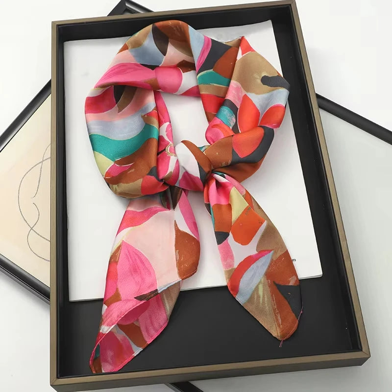 Square Satin Scarf for Women 27.5 inch Versatile Headband Hair Wrap Neck Tie Lightweight Polyester Fashion Accessory | Lonoma