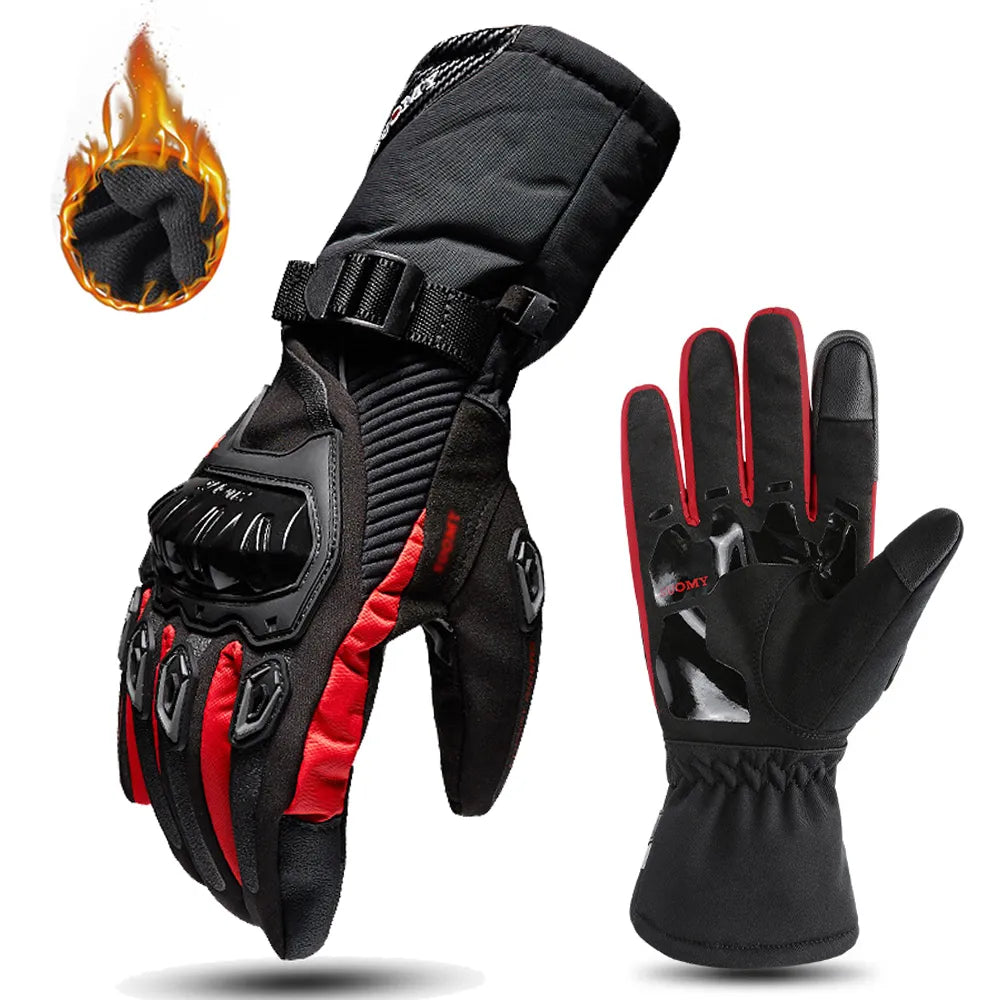 Men's Insulated Black Winter Motorcycle Gloves — Waterproof Protective Riding Gloves with Carbon Fibre Reinforcement | Koossa