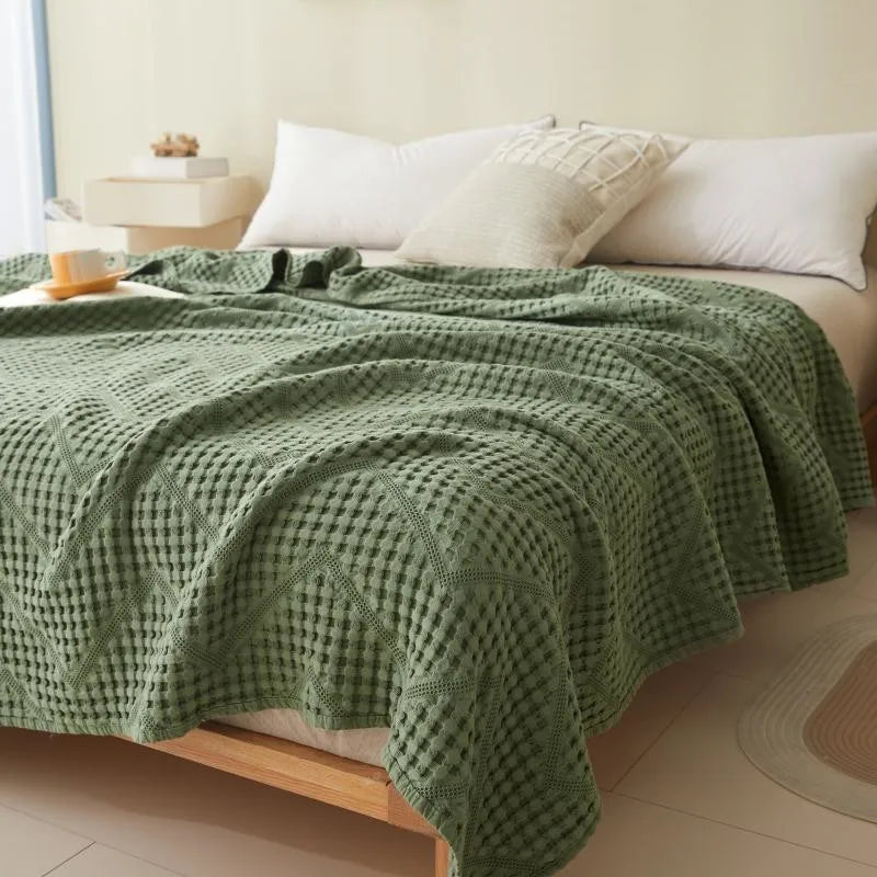 Lightweight Cotton Throw Blanket for Couch Bed Sofa All Season Breathable Woven Coverlet Bedspread Home Decor | Lonoma