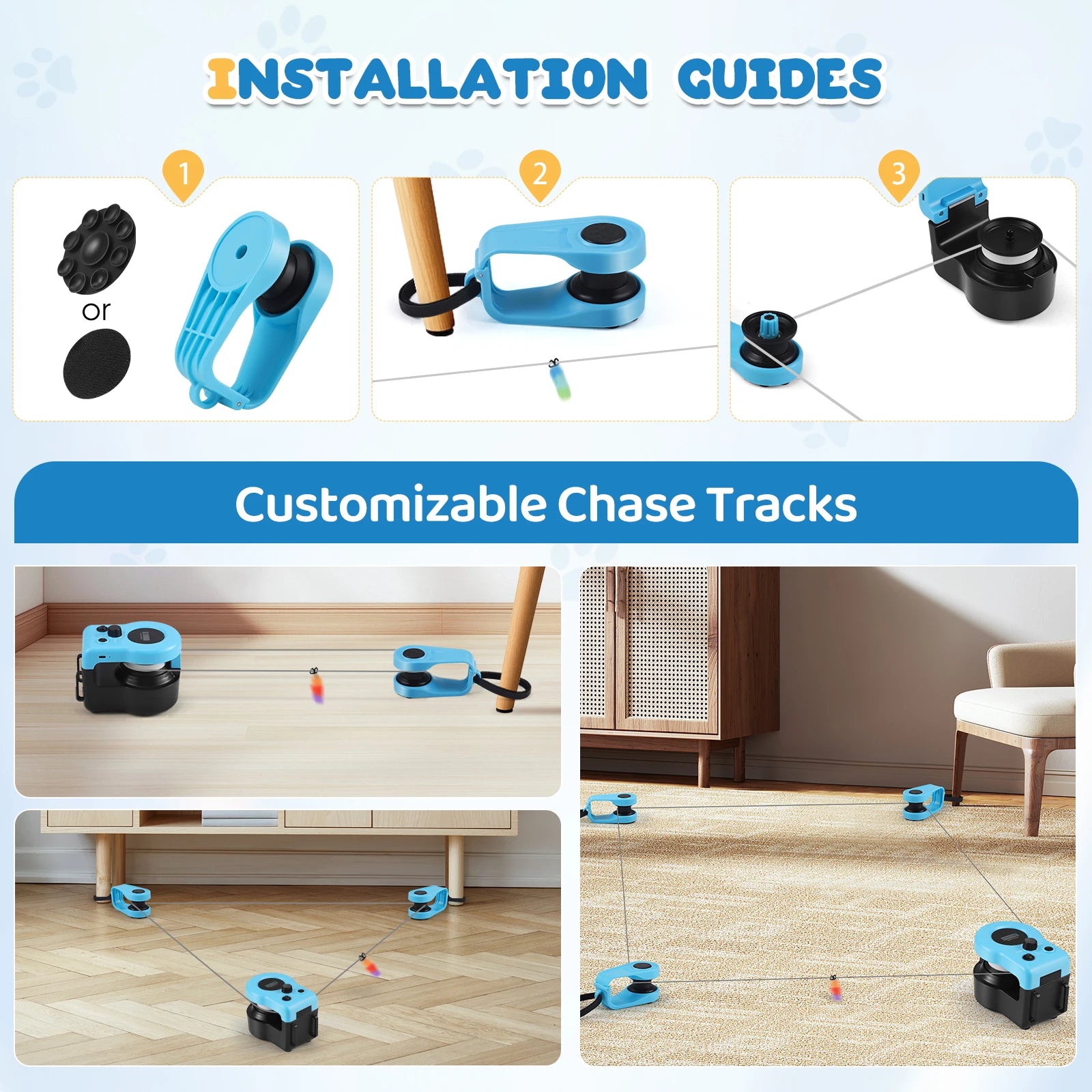 Cat Exercise Track Toy Automatic Remote Control Adjustable Speed 1500-3000RPM Interactive Chase Game Rechargeable 4000mAh Mouse Sound Indoor | Koossa