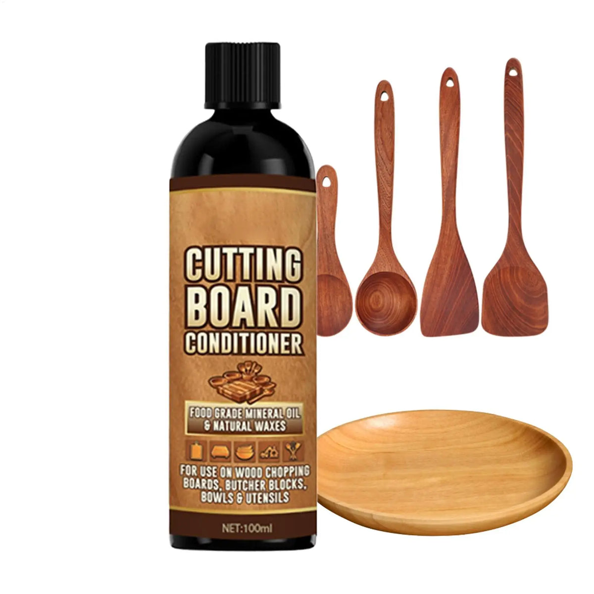 Snijplankolie 100ml Food Grade Wood Conditioner Restore Cleaner Op mineraalbasis Voedende verzorging voor keukengerei Keukengereedschap