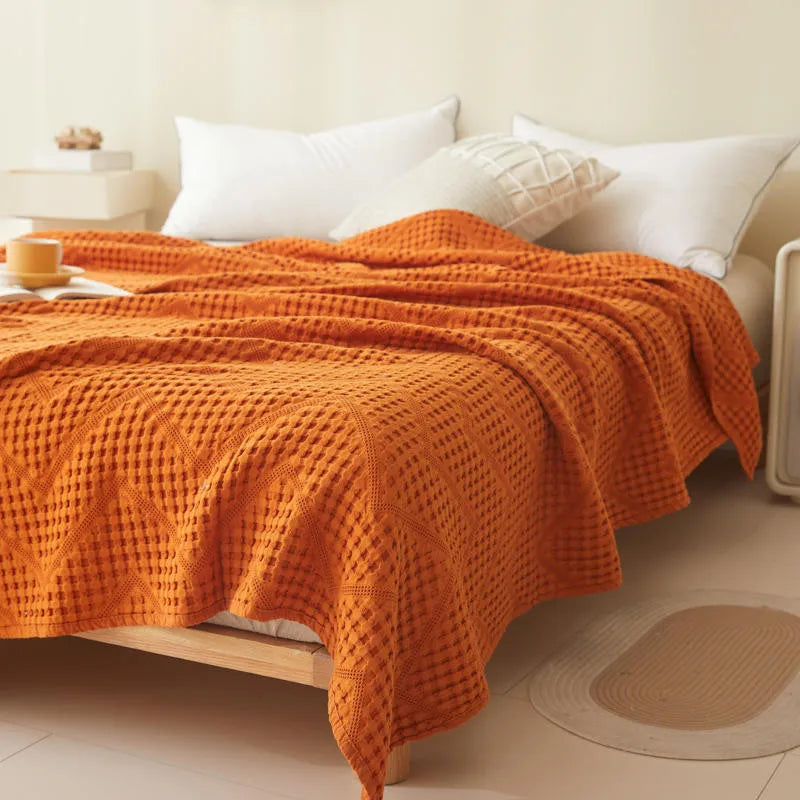 Lightweight Cotton Throw Blanket for Couch Bed Sofa All Season Breathable Woven Coverlet Bedspread Home Decor | Lonoma