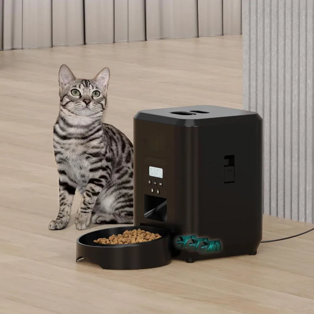 Automatic Pet Feeder Smart WiFi Cat Dog Timer Portion Control 50-100g Programmable Dispenser LCD Slow Feed Bowl | Koossa