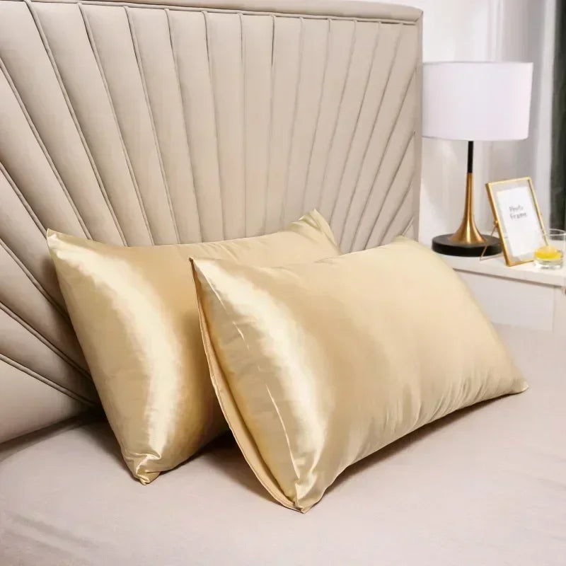 Taie d'oreiller en soie de mûrier naturelle blanc ivoire champagne pour cheveux fragiles sommeil doux | Koossa