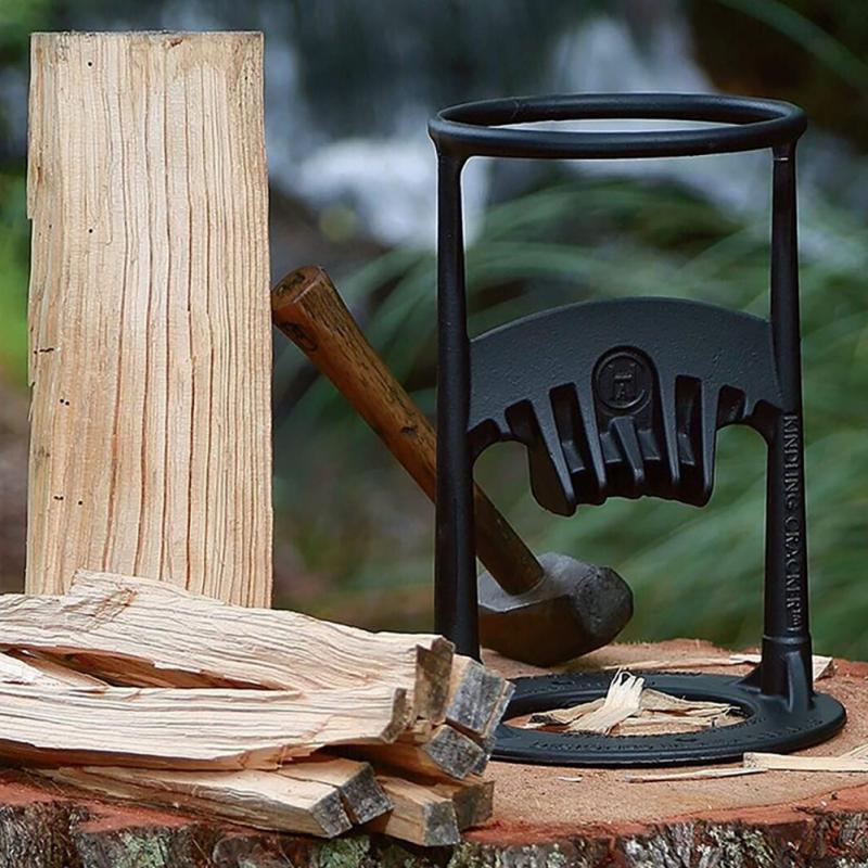 Fendeur à Bois Manuel en Acier pour Bûches de Cheminée avec Base Stable et Contrôle Sécurisé du Fendage | Koossa