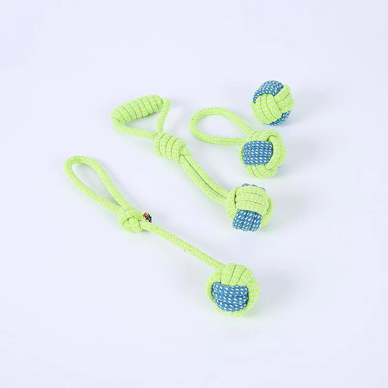 Cotton Rope Dog Toys for Chewing and Tug Play – Interactive Ball and Rope Set for Dental Health – Small to Large Dogs | Lonoma