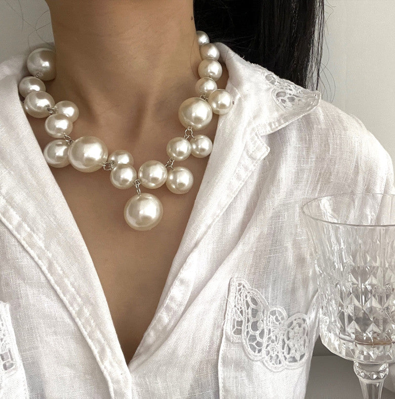 Women's Classic Round Pearl Necklace — Elegant Timeless Jewellery for Special Occasions & Evening Wear | Koossa