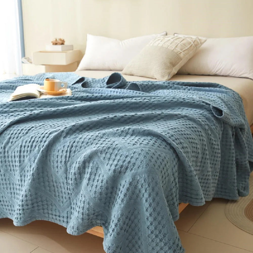 Lightweight Cotton Throw Blanket for Couch Bed Sofa All Season Breathable Woven Coverlet Bedspread Home Decor | Lonoma