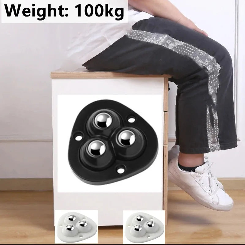 Roulettes adhésives pivotantes 360° pour meubles lourds armoires tables charge maximale 100 kg sans perçage | Koossa